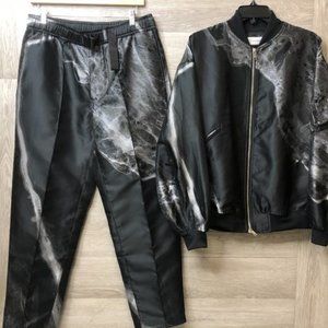 Taakk Med Black Marbled Nylon Utility Buckle Pants